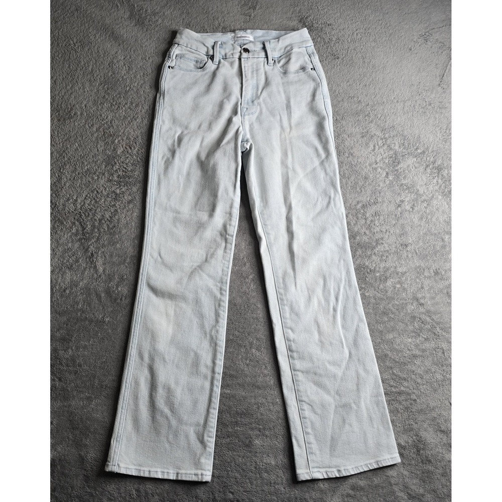 Good American Good Curve Straight Jeans Womens 4/27 Light Wash High Rise Denim